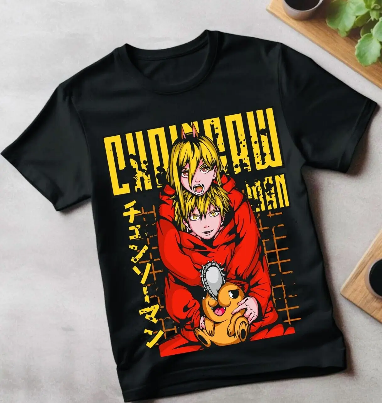 

Nayuta T-shirt Chainsaw Man Denji Makima Denji Anime Manga Black Shirt All Size