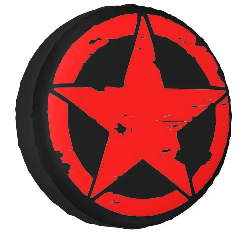 

Tactical Military Star Tire Cover 4WD 4x4 SUV Pentagram Spare Wheel Protector for Jeep Wrangler 14" 15" 16" 17" Inch