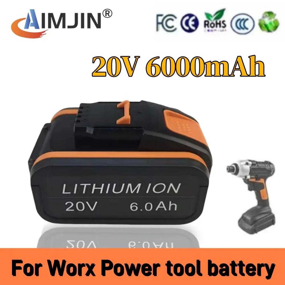 

Original 20V 6000mAh For WORX WA3553 WG630 WG629 WX372 WX390 WX394 WX550 WX523 WX802 WX858 WX900 Power tool battery