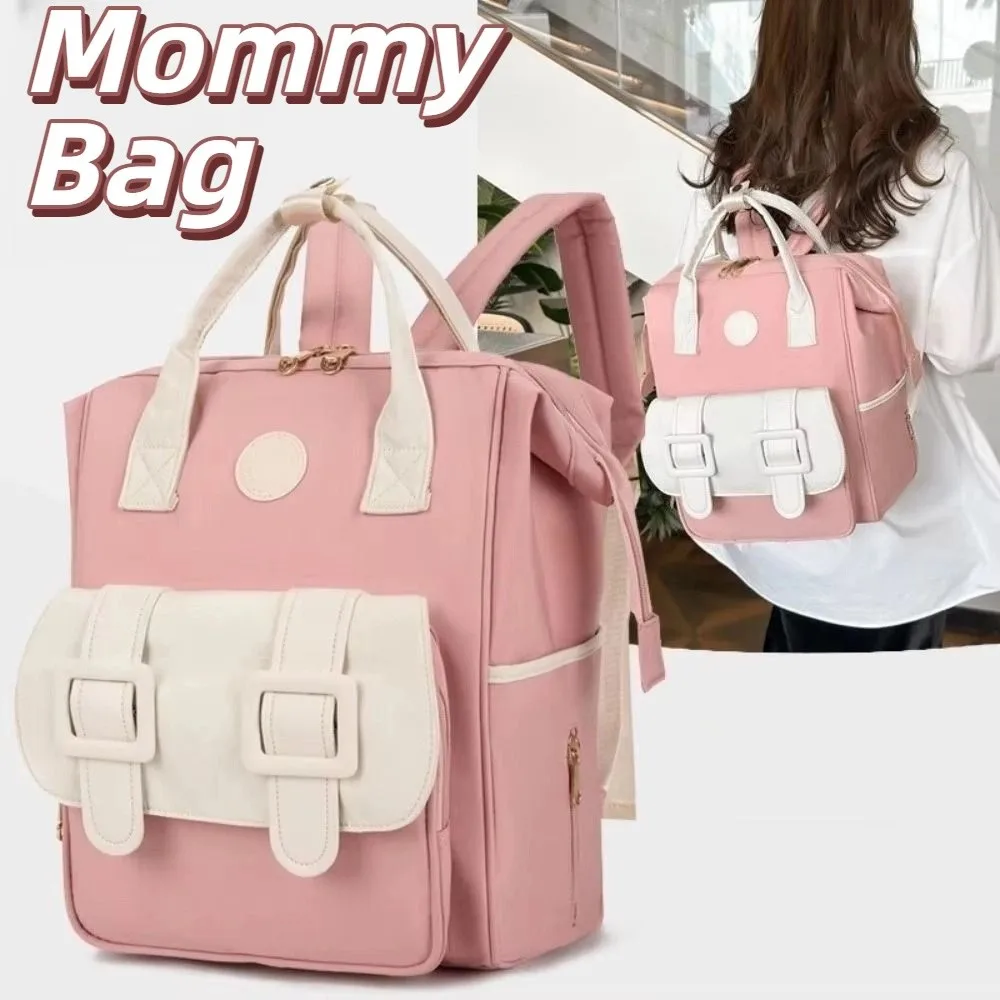 

Korean Style Diaper Bag Backpack Waterproof Durable Maternity Bag Wear-resistant Practical Breastfeeding Bag Daily Outings