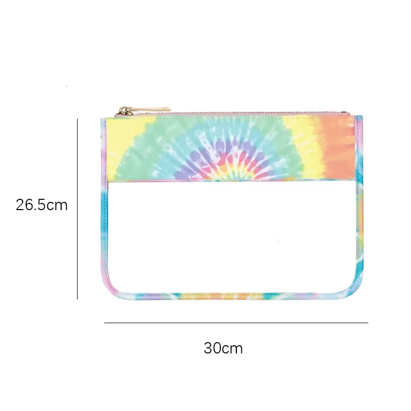 Tie-dye Printing  Lunch bag Snacks Bag Toiletry Organizer Waterproof Travel Cosmetic Portable Bag Transparent Wash  Storage bag