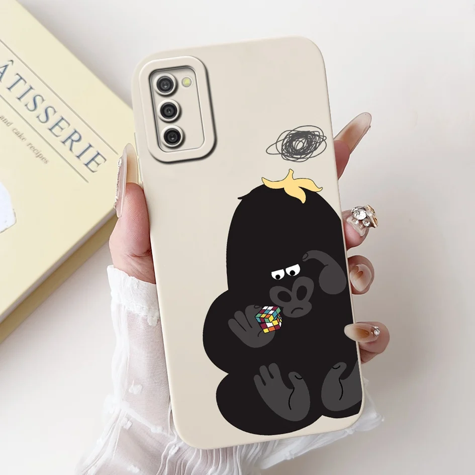 For Samsung Galaxy A02S M02S Case Cover Creative Panda Cartoon Matte Shockproof Bumper For Samsung A 02S A03S A037F A025F Fundas