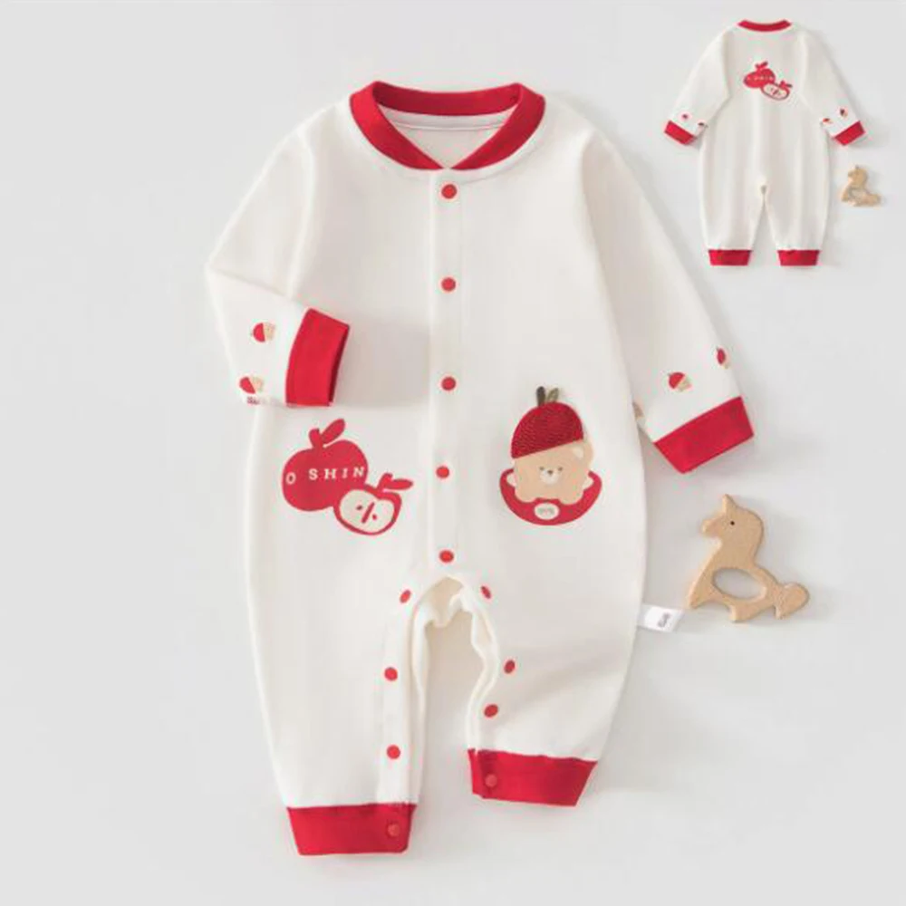 

Детский комбинезон с длинным рукавом из 100% хлопка, весенняя одежда для девочек и мальчиков, унисекс, для новорожденных