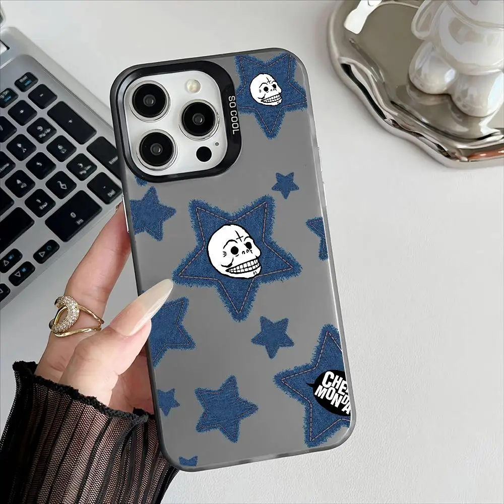 حافظة هاتف M-Monday رخيصة الثمن لهاتف آيفون 16 15 14 13 12 17 Pro Max زر معدني مستقل مطلي بالكهرباء