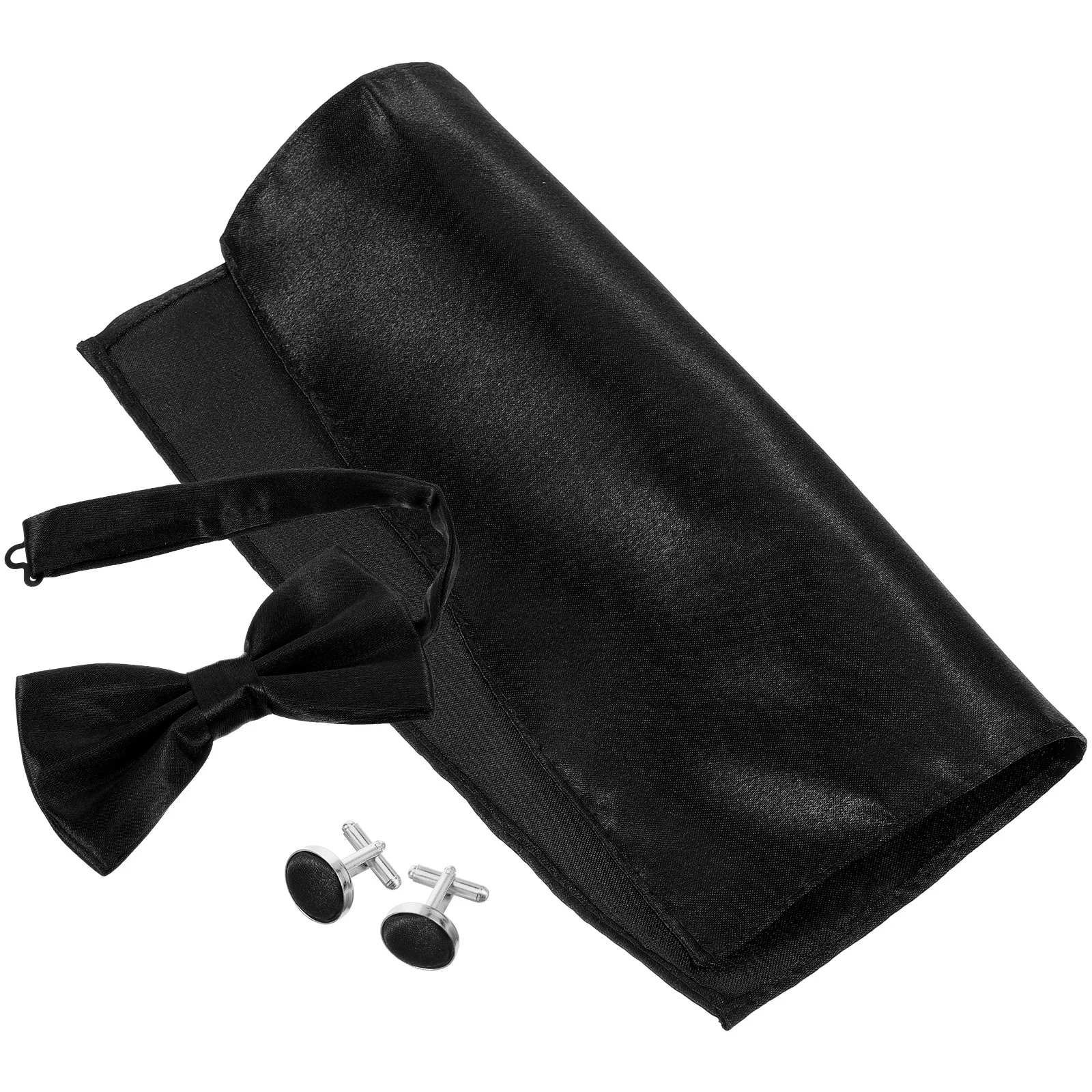 1 セット男性用プレタイド蝶ネクタイポケットスクエアカフスボタンとタキシードボタン新郎コスチュームアクセサリー結婚式プロムビジネススーツ