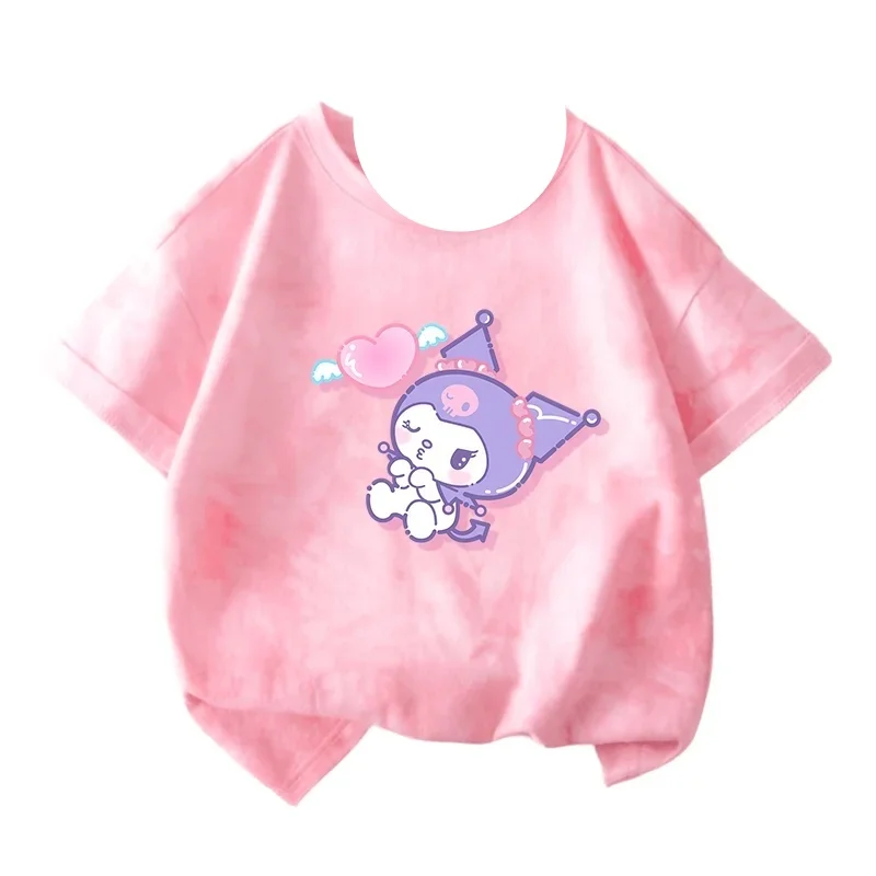 

Kuromi Girls Cute T-shirt Children's Clothing Kids Clothes Summer 3D Printed Cartoon T-shirt Short Sleeve Children's Boys Tops