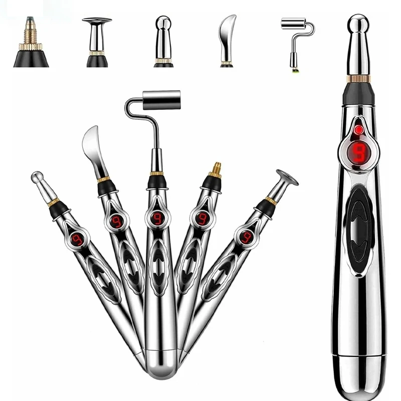 

Многофункциональная массажная ручка для акупунктуры 5 в 1, электронная ручка для облегчения боли, лазерная меридианная энергетическая импульсная массажная ручка-массажер