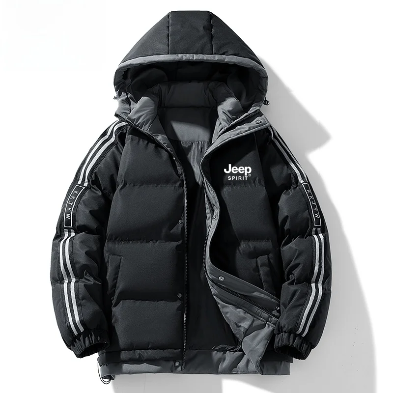 

Мужская зимняя утепленная хлопковая куртка Spirit: теплая, с капюшоном, молодежная, повседневная, из полиэстера, ветрозащитная, на молнии