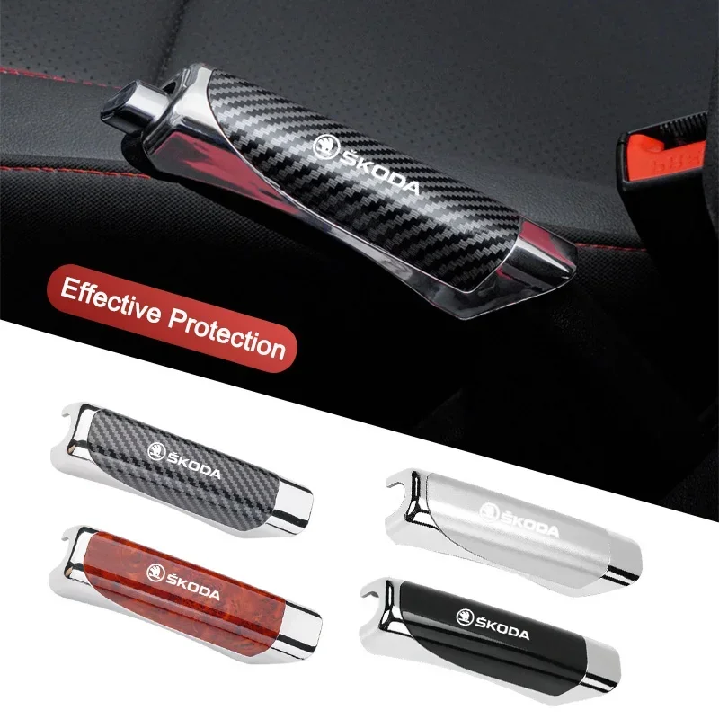 

For Skoda Car Hand Brake Cover Handbrake Grips Protection Cover For Skoda Fabia 1 Octavia A7 RS Superb Rapid Yeti Karoq Vision M