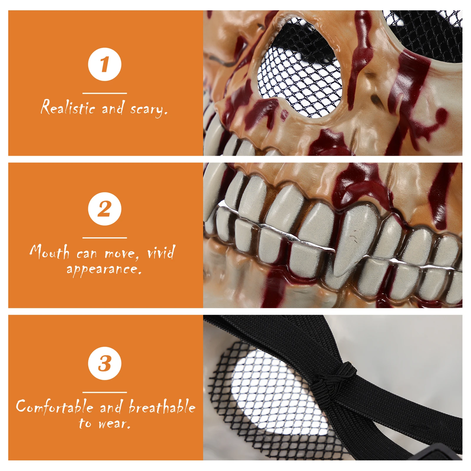 

Skull Facial Decoration Mask Masks for Adults Fun Halloween Clothing Toddler