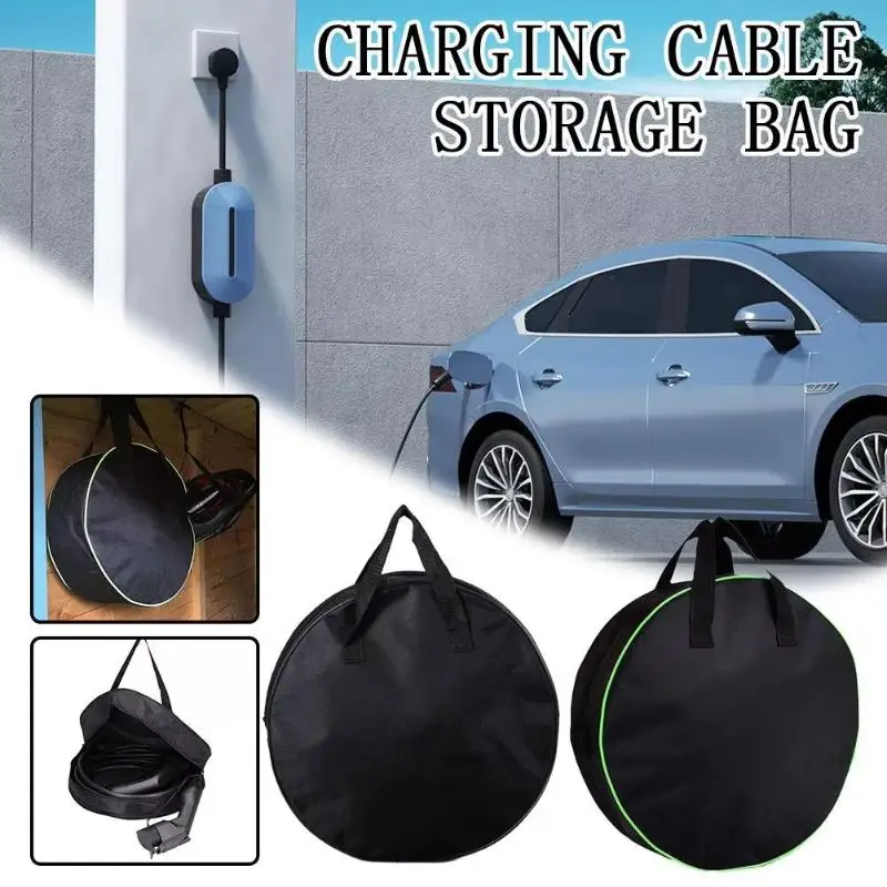 Oxford Fabric Circular Tool Pouch Portable Durable Storage Bag for Hardware Tools Car Interior Cable Organizer