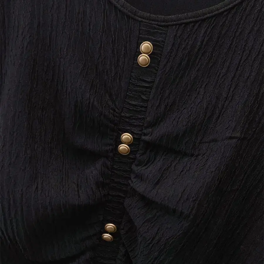 Korean Irregular Shoulder Short Sleeve O-Neck Short Sleeve Shirt Women Fashion Buttons Slim Short Tops Female Blouse Summer