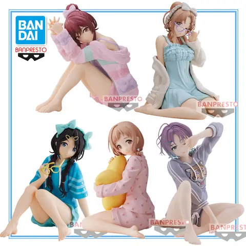 Bandai THE IDOLM@STER Asakura Tooru Sakuragi Mano Mitsumine Yuika Ichikawa Hinana Relax Time PVC Action Figure Model Toys