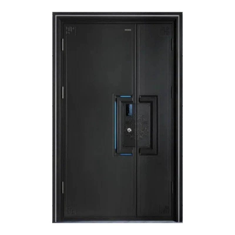 High-end villa door sliding sliding handle new Chinese light luxury carved cast aluminum door