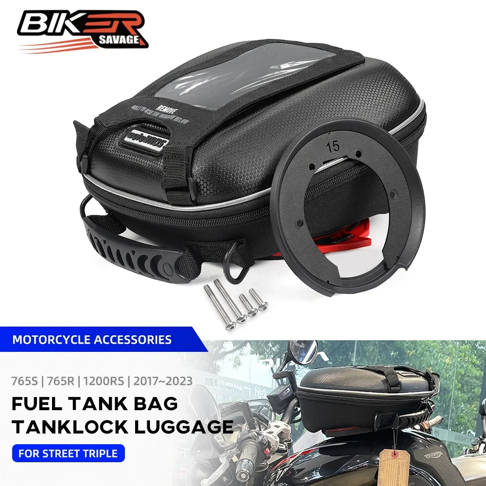 

2023 Trident 660 Tiger Sport Fuel Tank Bag For Tiger 850 900 1200 Street Triple 765 1200 Motorcycle Saddle Tanklock Luggage Bags