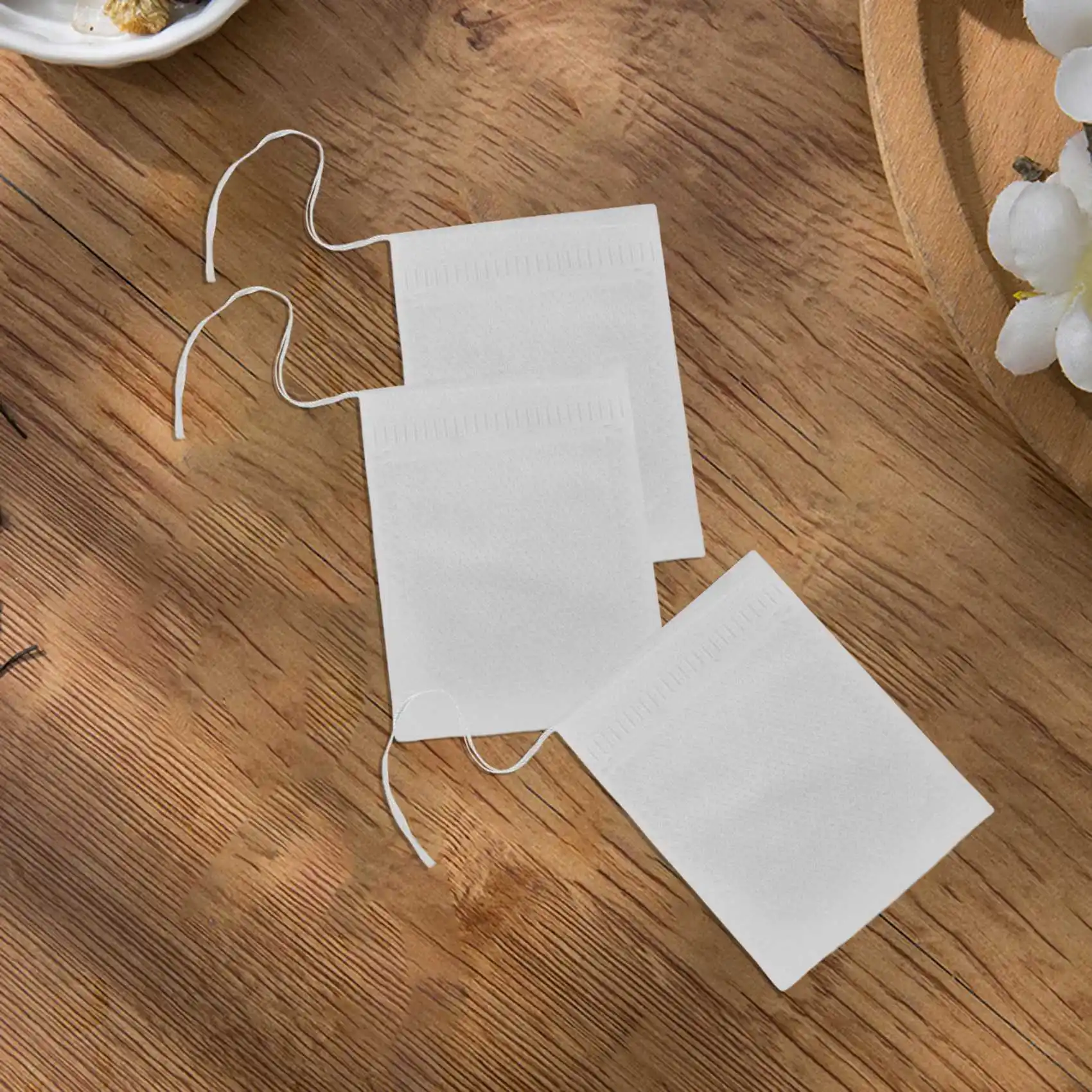 Sachets de thé en papier thermoscellé, sacs de rangement pour outils d'évaluation, ficelle, 500 pièces