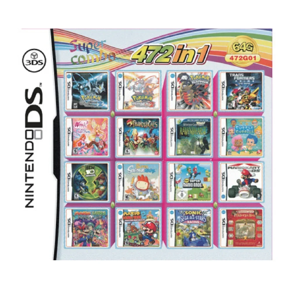 Game Card Simplex 486/489/500/520/5208/510/482/468 In1 Video Games Cartridge For NDS NDSL NDSi 3DS 2DS