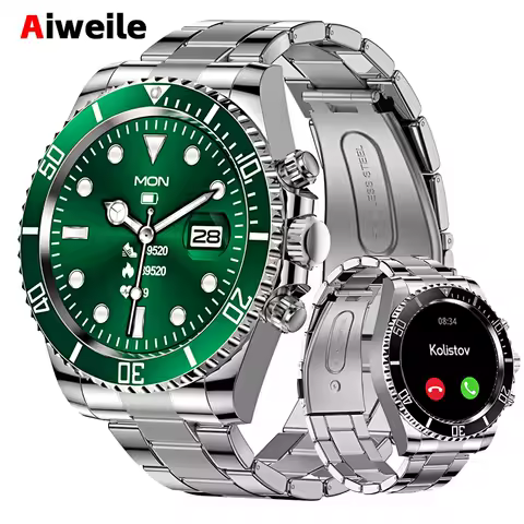 Smart Watch Man Aiweile AW12 High-End Luxury Smartwatch Fitness Tracker Sport Business Bluetooth Call for Xiomi IOS DIY Faces