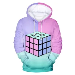 Sweat à capuche Rubik's Cube imprimé en 3D pour hommes et femmes, pull décontracté coloré, sweats à capuche d'extérieur, sweat-shirt d'automne