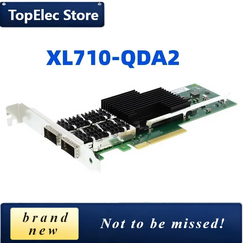 TopElec Original XL710-QDA2 PCI-E 40G Dual Port 10 Gigabit Network Interface Card XL710QDA2BLK
