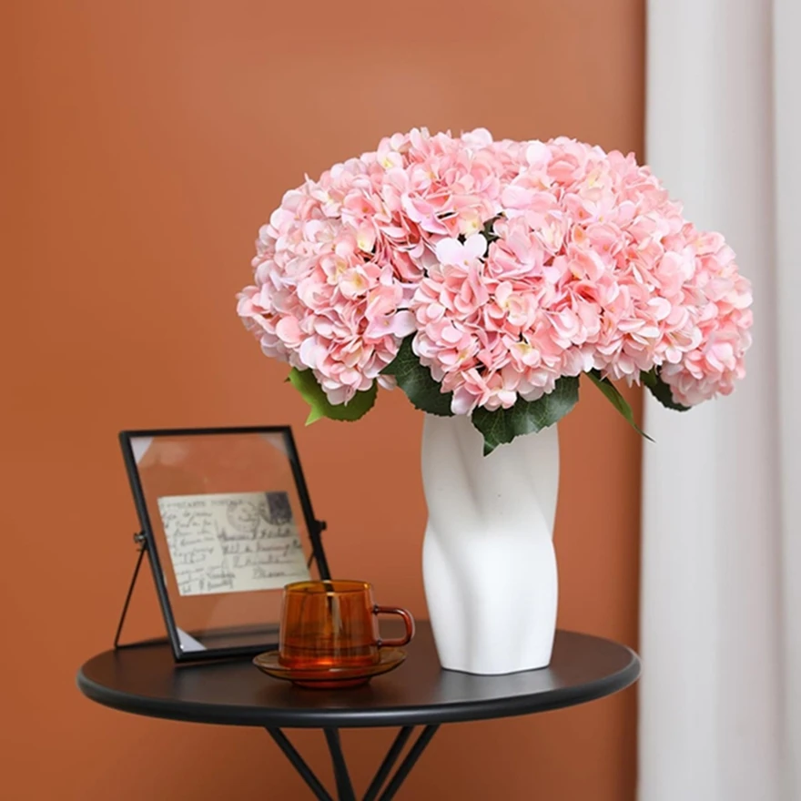 

10Pcs Artificial Flowers Silk Hydrangea Wedding Bridal Bouquets Accessory Festival Celebration Decor Home Table DIY Arrangements
