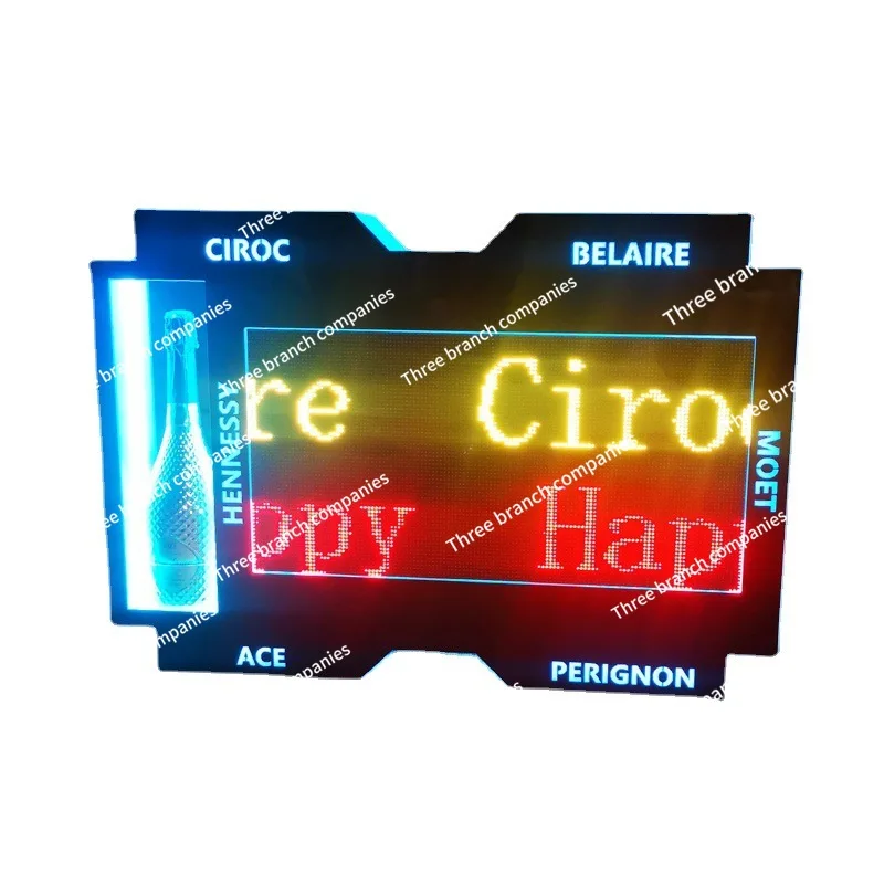 26pcs Alphabets Sign Rechargeable Led Interchangeable Letters Box Board Shield VIP Champagne Bottle Display for Bar