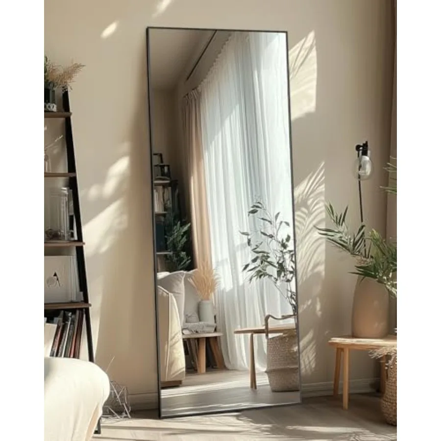 

Full Length Mirror, 56"x15" Floor Mirror, Floor Standing Freestanding Full Body Mirror with Stand for Bedroom, Hanging Mounted