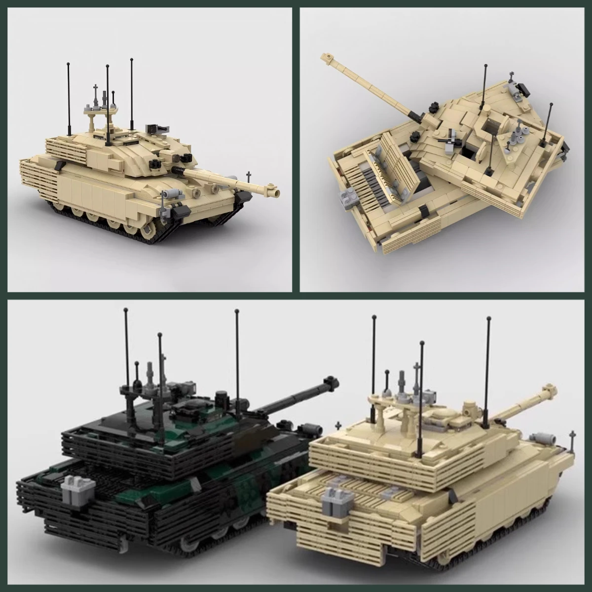 Military War Series British Army Tank Building Blocks MOC Challenger 2 Main Battle Tank Model DIY Children's Toy Birthday Gift