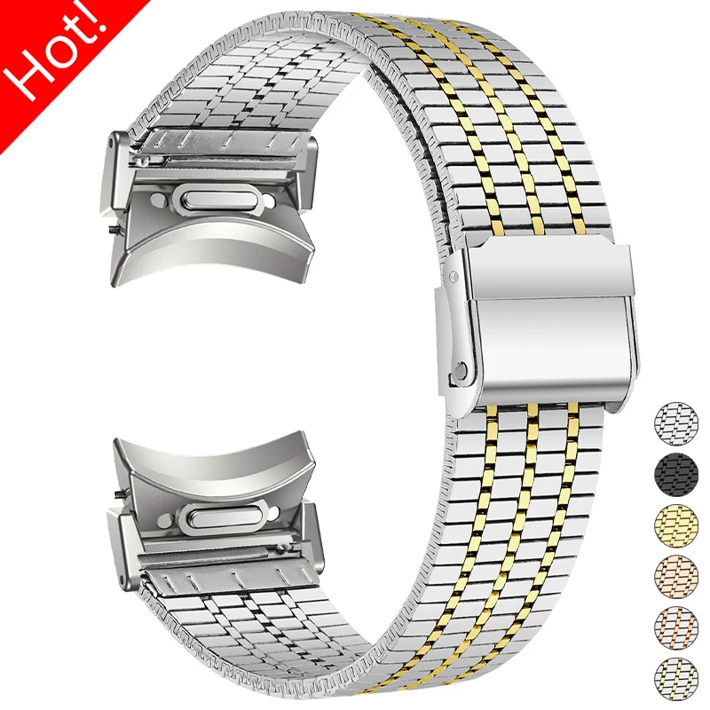 

No Gaps Stainless Steel Strap for Samsung Galaxy Watch 6 4 Classic 47mm 43mm 6 5 4 40mm 44mm Metal Bracelet for 5Pro 45mm Band