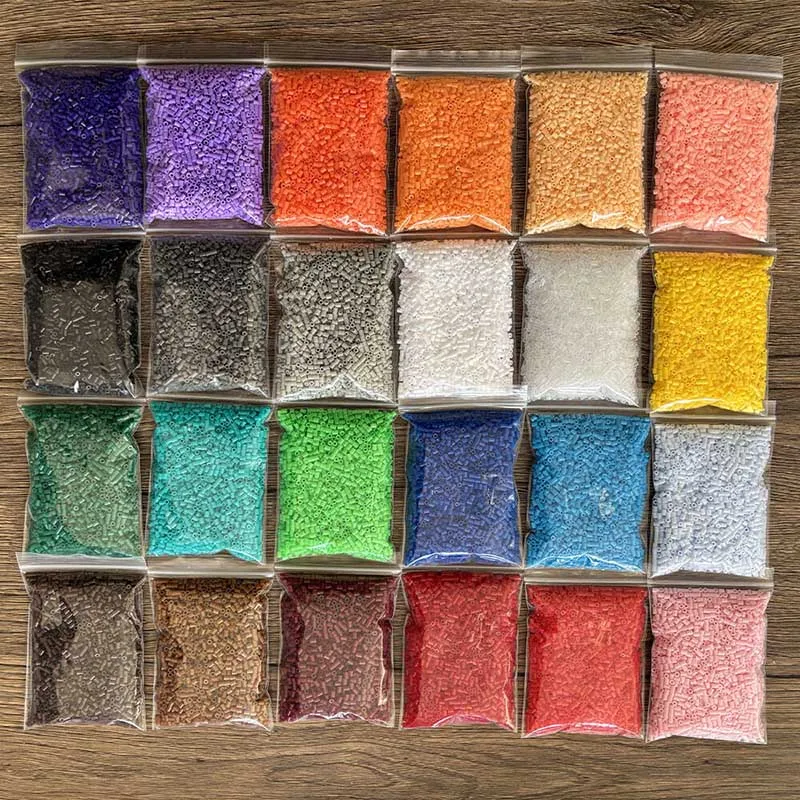 

24 Bag 48000pcs 2.6mm Fuse Beads for DIY Handmade Jewelry Making Supplies - Melting Beads Pixel Puzzle Beads Creative Crafting