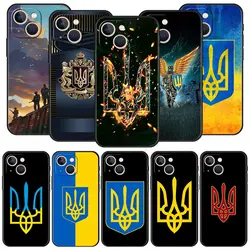 Ukraine Flagge Telefon Fall Für iPhone Apple 15 14 13 12 11 Pro Max Mini 7 8 plus XR XS X SE 2020 Schwarz Silikon Abdeckung Coque Funda