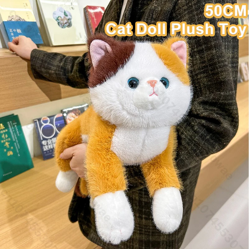 

50CM Cute Cat Doll Plush Toy Stuffed Soft Simulated Animal Plush Pillow Kids Sleeping Pillow for Kids Valentines Girlfriend Xmas