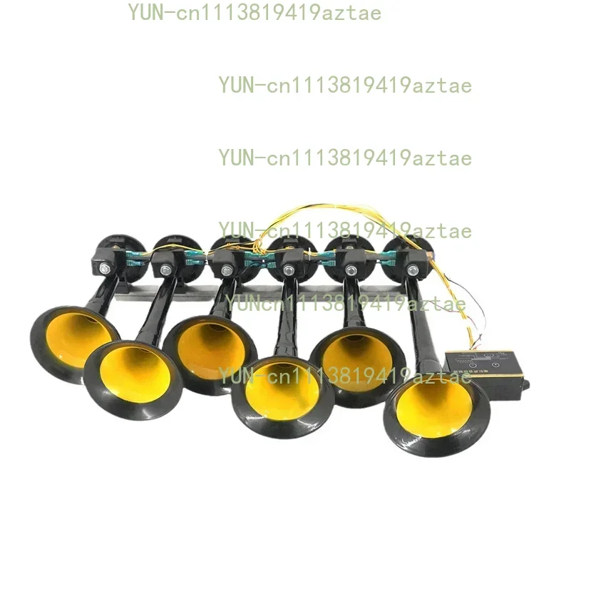 12/24V Car Music Six-tube Modified Horn Truck Train Universal Electronically Controlled Horn Super Loud Whistle Electric Horn