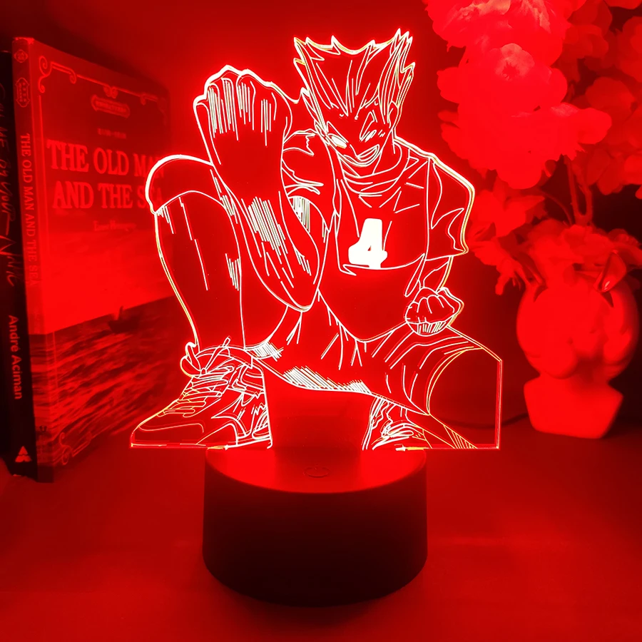 

Bokuto kotaro 3D Lamp Night Light Color Changing Desk Lamp Indoor Bedside Led Table Lamp Mood Lamps for Anime Kids Friends Gifts