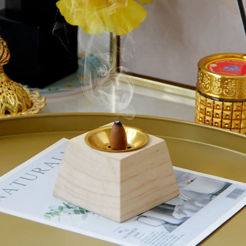

Wooden Vintage Style Incense Burner Compact Size for Home Study Bedroom Decor Elegant Japanese Incense Holder Stick Stand