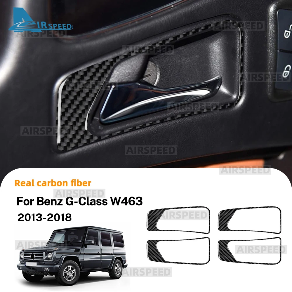 

Настоящая мягкая наклейка из углеродного волокна для Mercedes Benz G Class W463 2013 2014 2015 2016 2017 2018, рамка внутренней дверной ручки автомобиля