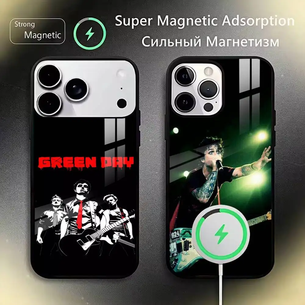 

G-Green Day Phone Case Magnetic with Magsafe Wireless Charging For iPhone17,16,15,14,13,12,11 Plus,Pro