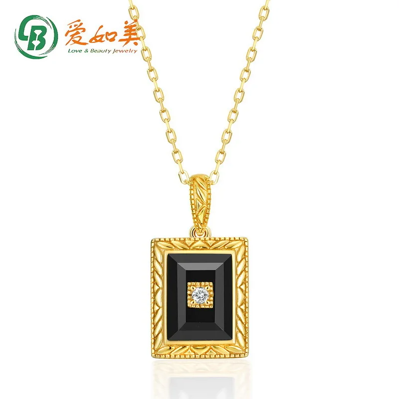 

New Small Fragrant Ethnic Agate Necklace 18K Gold PT950 Platinum Silver Plated 7-Layer Gold Retro Pendant Neck Chain