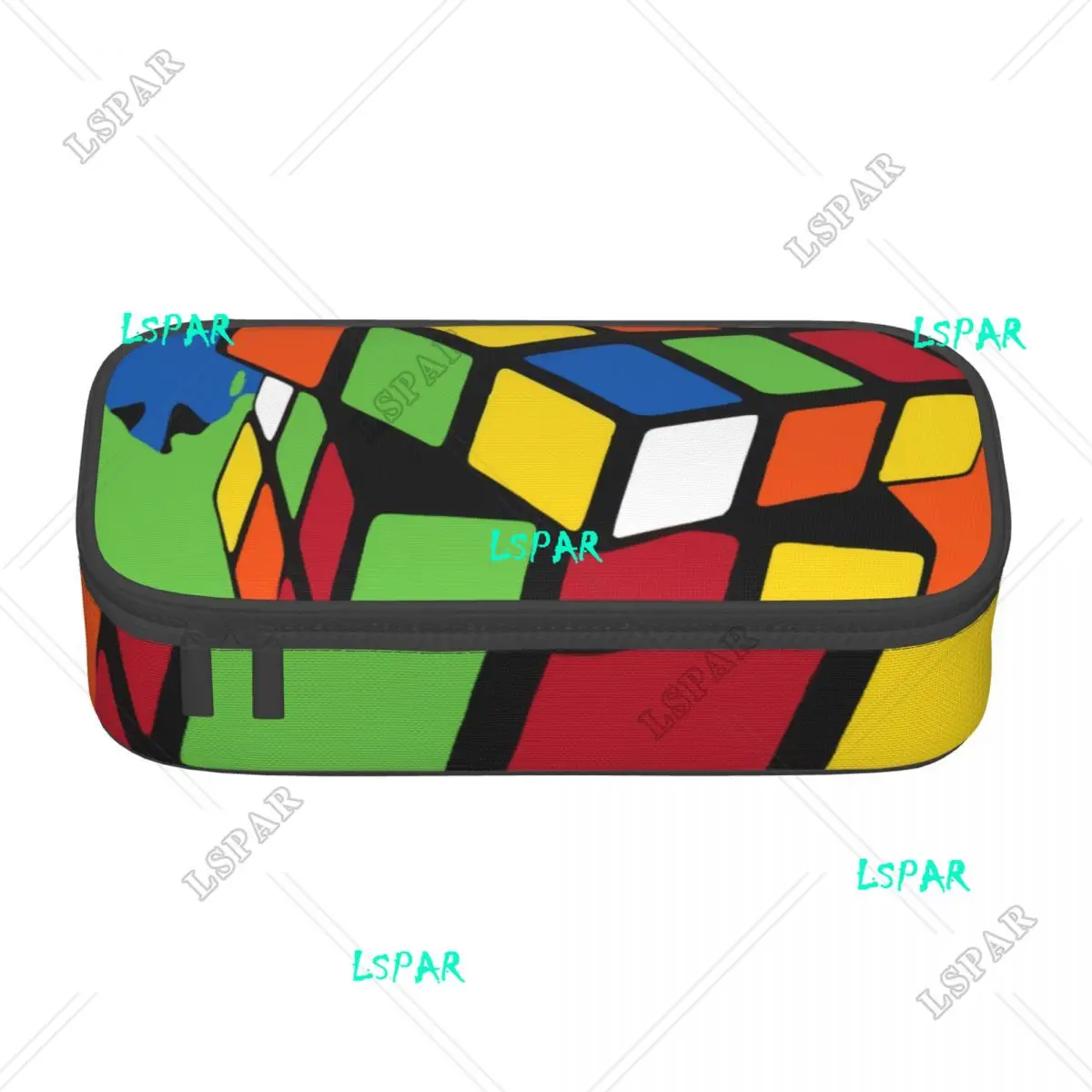 Custom Kawaii Melting Rubiks Cube Pencil Cases for Girl Boy Large Storage Geometric Math Magic Pencil Pouch Stationery