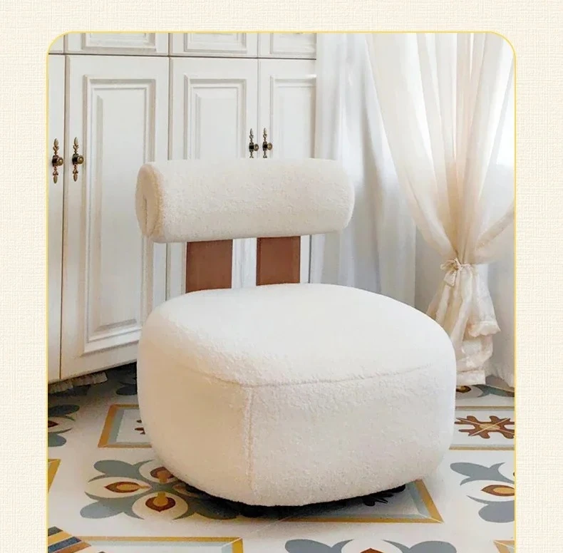 Y1 Cream Wind Single Sofa Chair Nordic Home Living Room Balcony Leisure Backrest Sofa