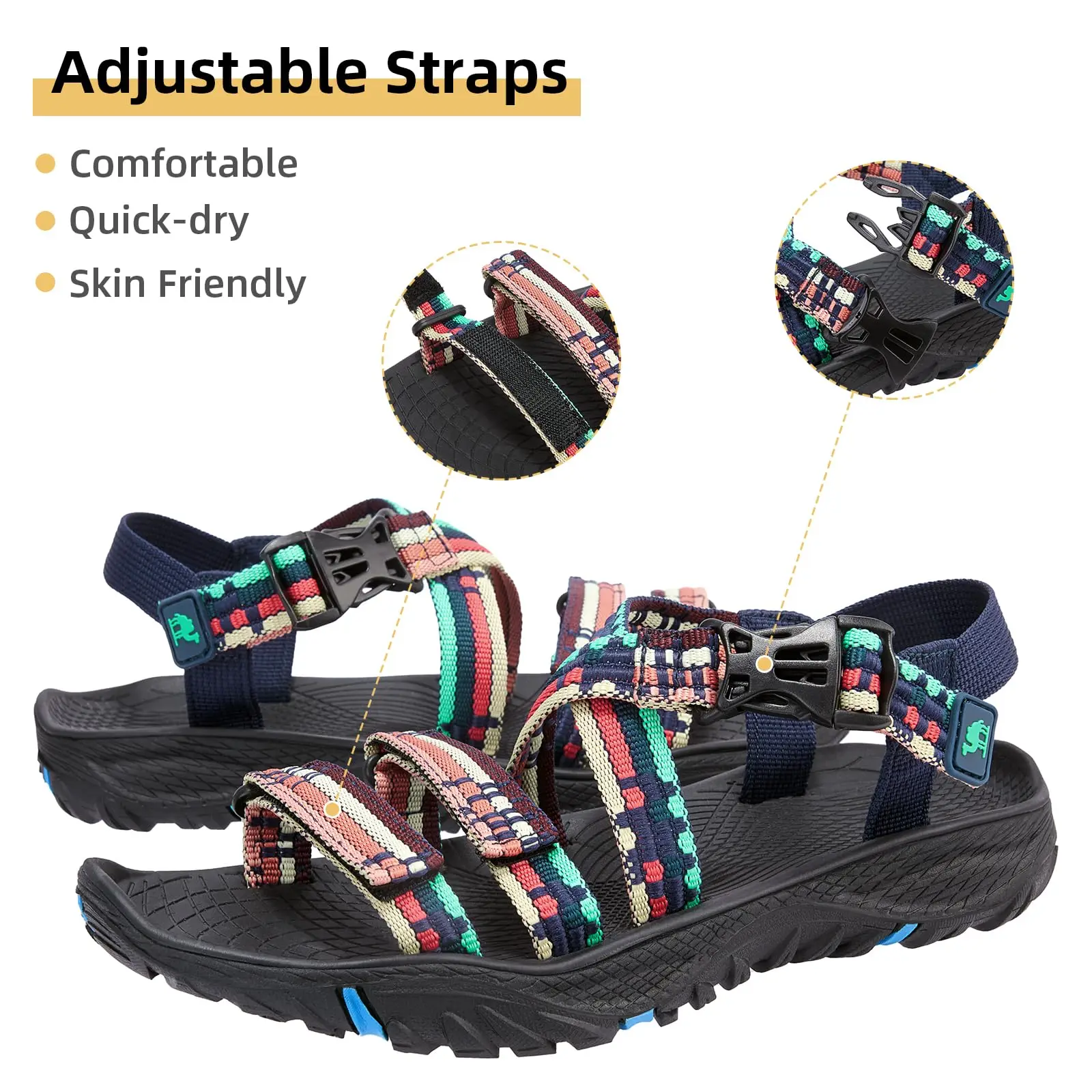 GOLDEN CAMEL Women\'s Hiking Sandals Outdoor Sports Sandals Braided Tape Open Toe Athletics Sandals for Summer Walking Slippers