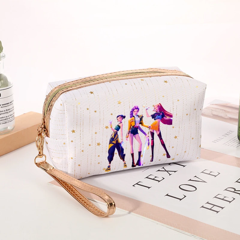 KPop شيطان هنتر حقيبة مستحضرات تجميل مقاومة للرطوبة تنفس حقيبة سفر موضة الكرتون أنيمي نمط حقيبة مستحضرات تجميل صديق هدية عيد ميلاد #6