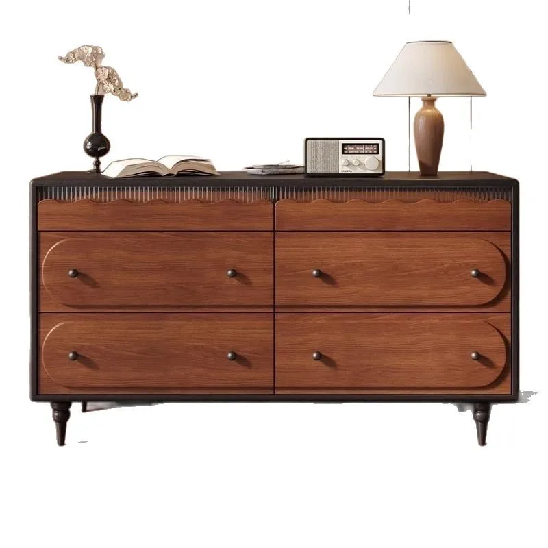 

Dresser retro solid wood French bedroom makeup bedside makeup table storage chest retro style