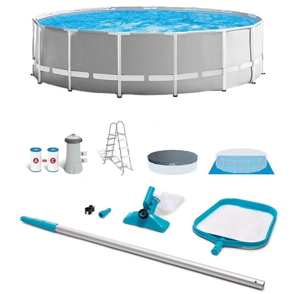 

Prism Frame 15' x 48" Above Ground Swimming Pool Set with Filter Pump, Ladder, Pool Cover, and Maintenance Pool, Customized