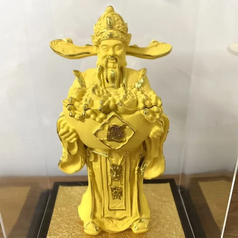 24k 9999 gold large ingot fortune god ornament, suitable for business meetings, brings abundant wealth, a good start for insuran