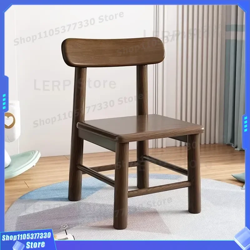 Modern Minimalist Solid Wood Stool With Backrest Small Living Room Chair For Baby Dining Children Bedroom Furniture Decor