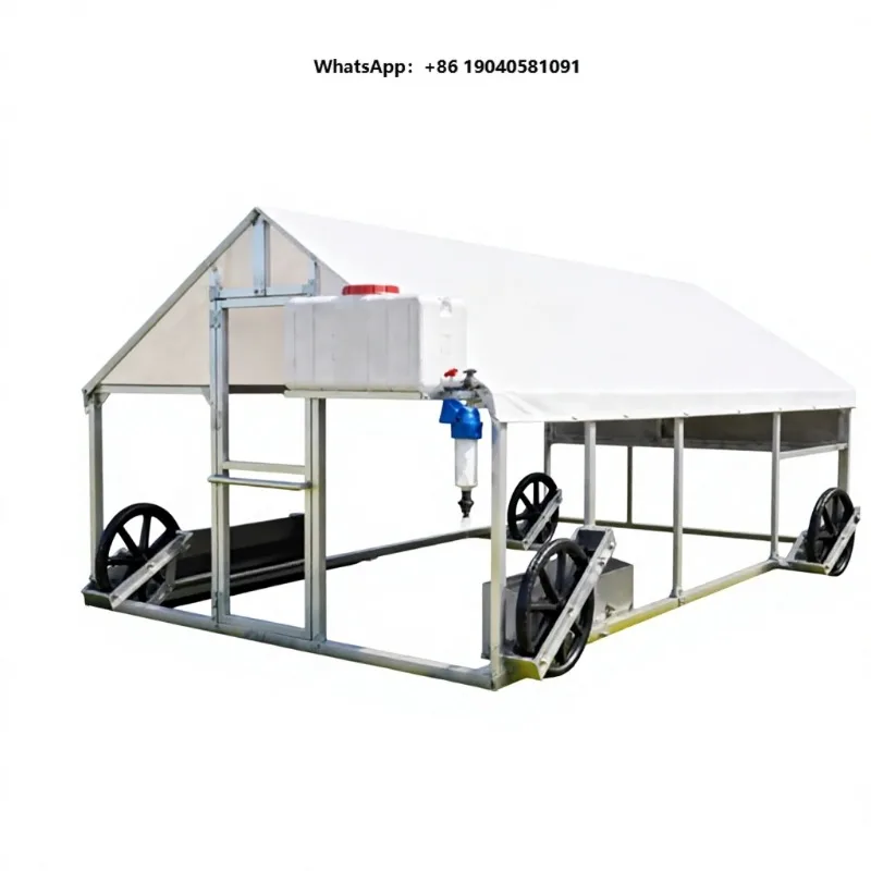 Chicken Coop 2026 New Best-Selling Huabang Smart Small Mobile Aluminum Alloy Poultry House with Integrated Water & Feed Lines