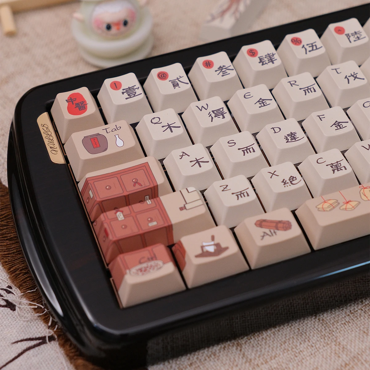 Traditional Chinese Medicine Family Theme Mechanical Keyboard Keycap Full Set Thickened PBT Five-Sided Sublimation Cherry Origin