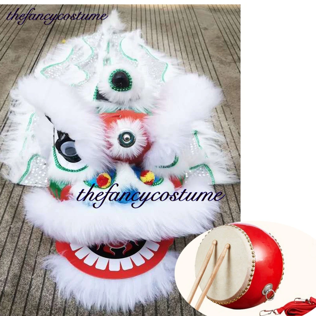 

Lion Dance Props Mascot Drum Costume 5-12 Ages Children Red Drum Traditional Folk Culture Outfit Dress Party Carnival Festivall