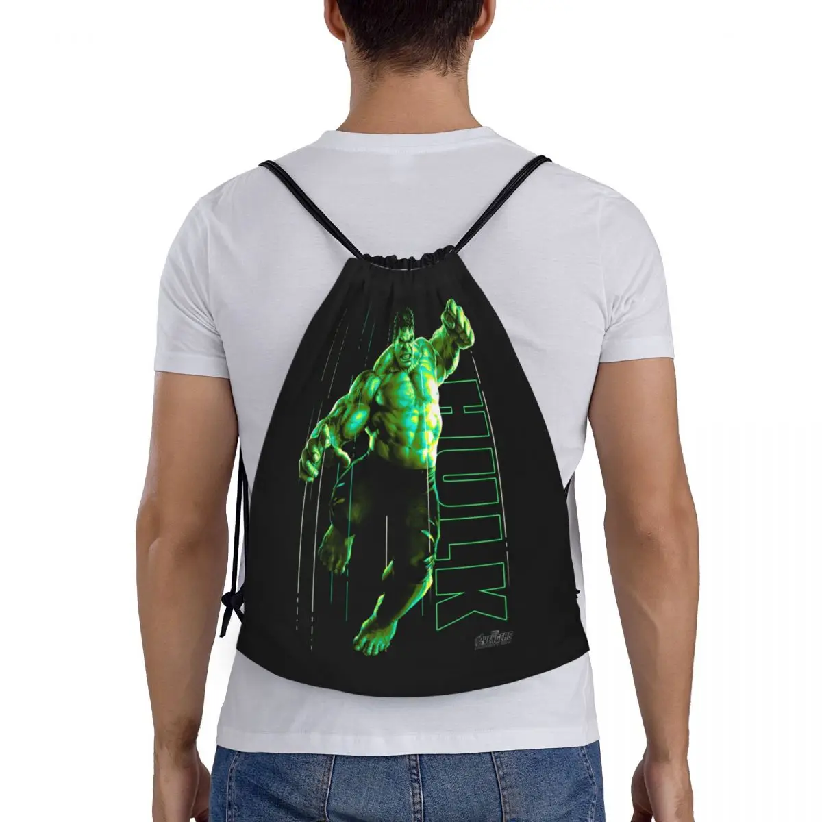 Custom Marvel Hulk The Incredible Glow Drawstring Bag Women Men Lightweight Sports Gym Storage Backpack